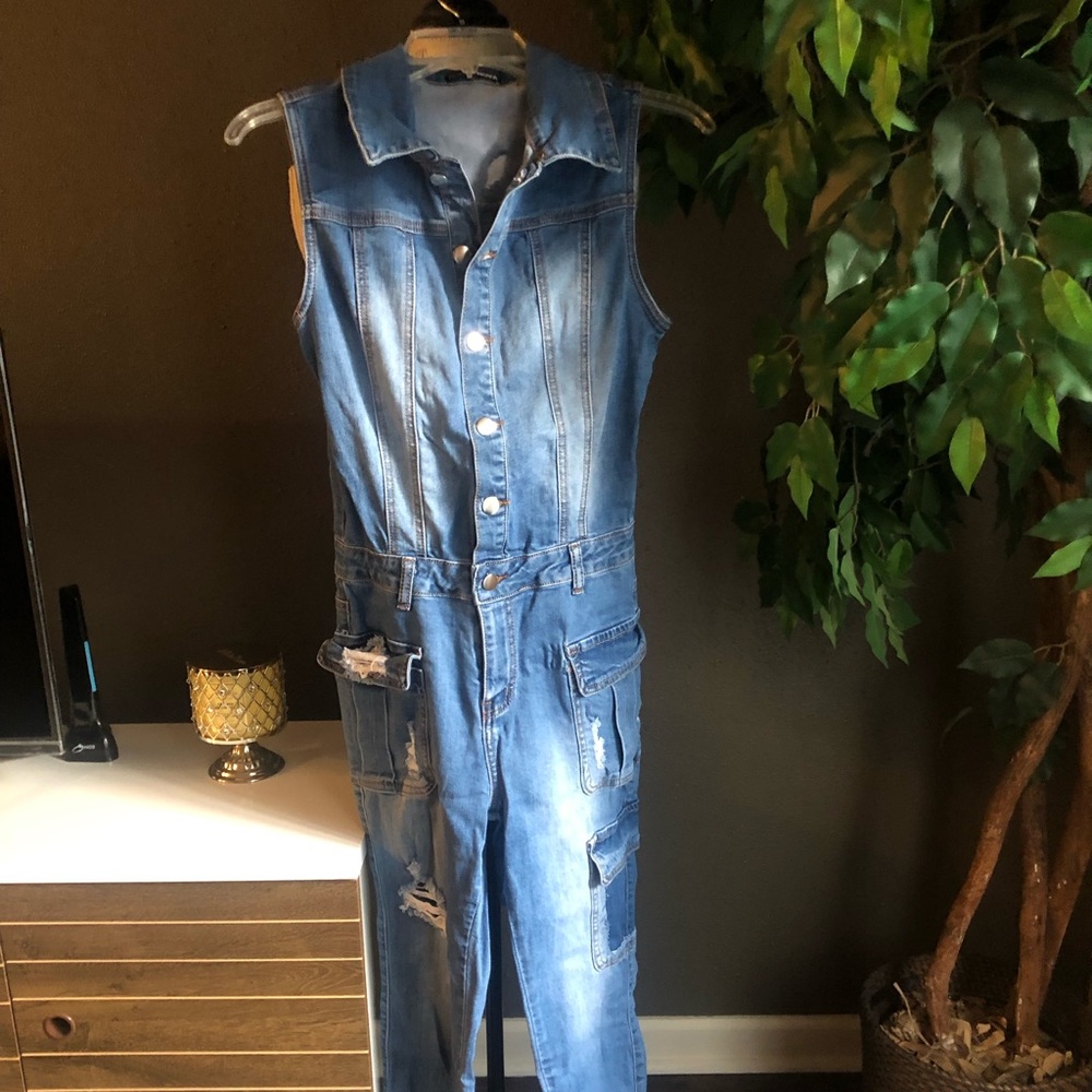 With tags (new) Denim jumpsuit in small